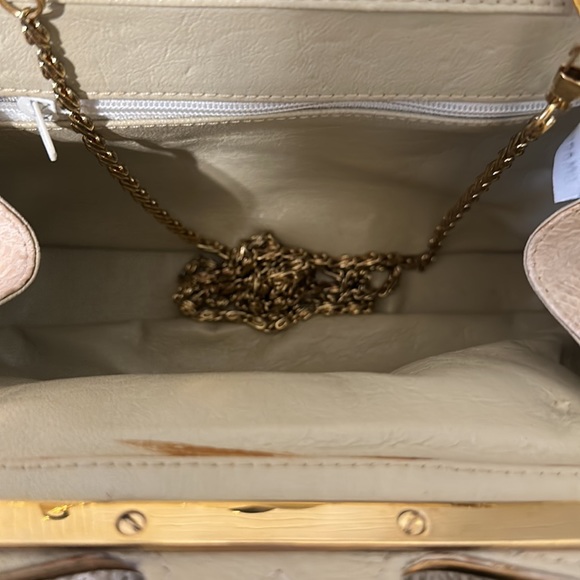 Pale snakeskin shoulder clutch bag - Picture 7 of 7